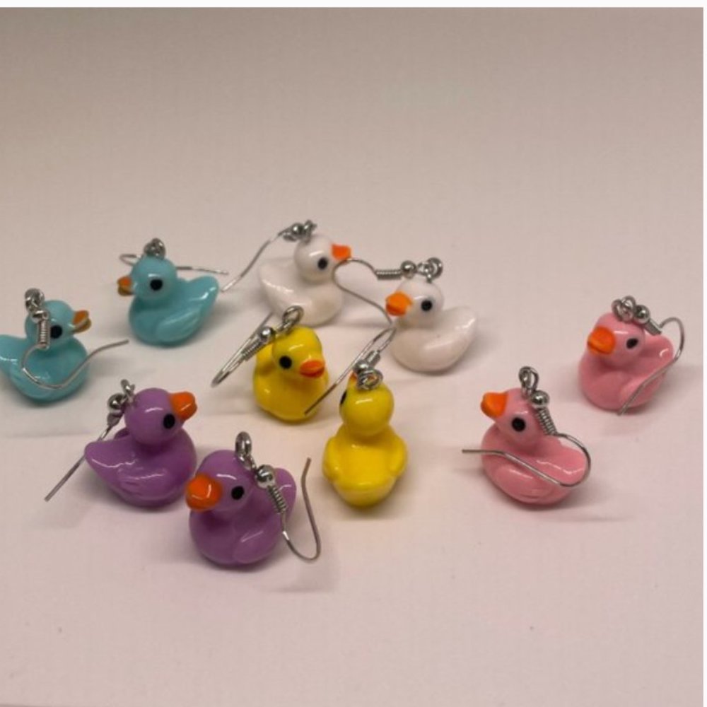 ⭐️✨ FREE Duck Animal Boho Peasant Pop Art Farm Hipster Hippie Hip Earrings Set